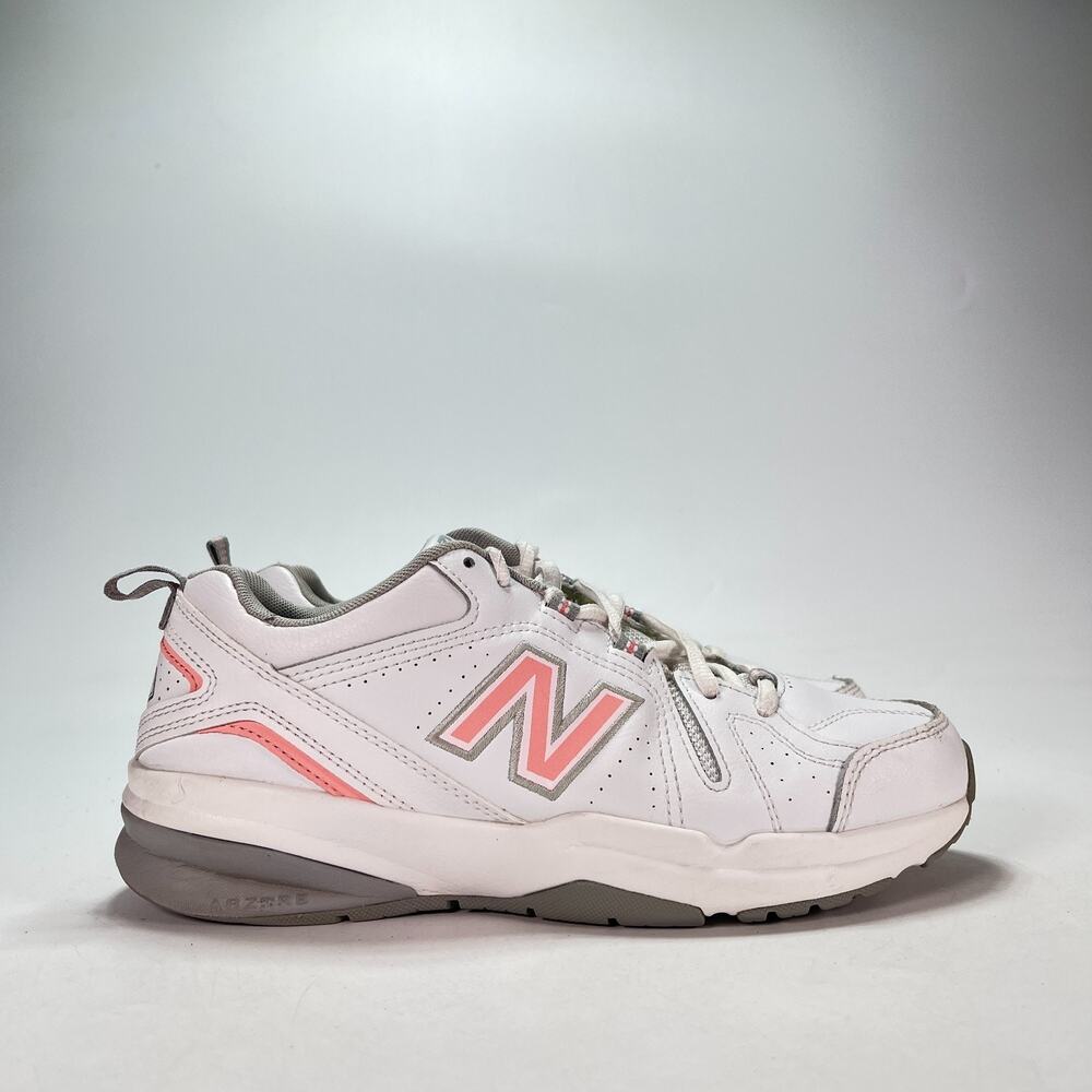 New Balance 608v5 White Pink Training Walking Shoes WX608WP5 Womens Size 7.5